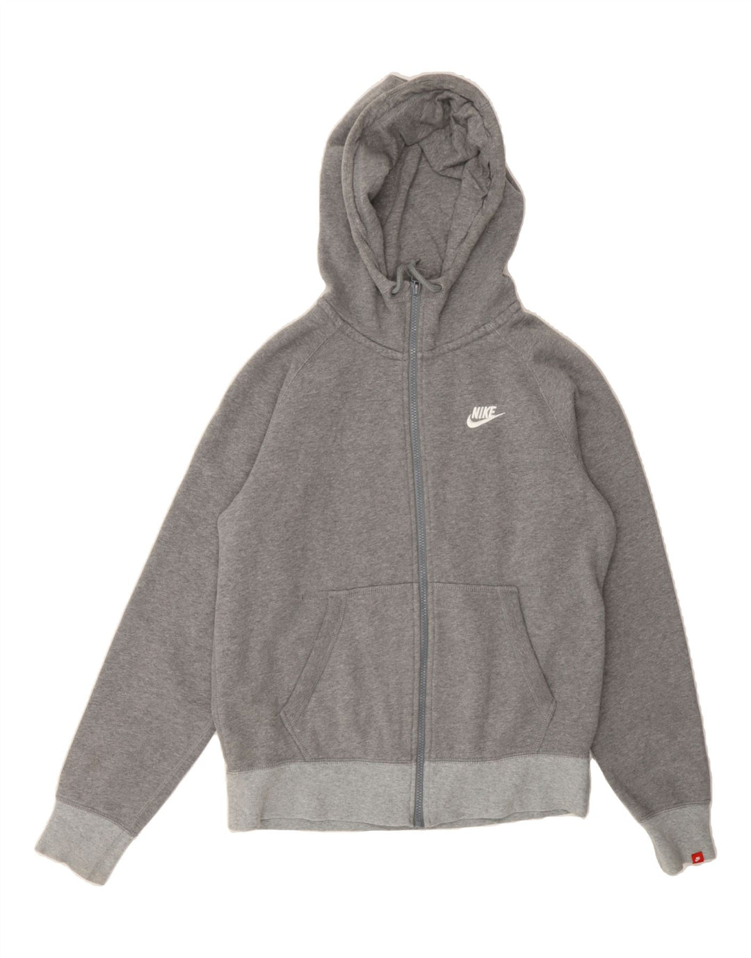 NIKE Womens Zip Hoodie Sweater UK 14 Medium Grey Cotton Vintage Nike and Second-Hand Nike from Messina Hembry 