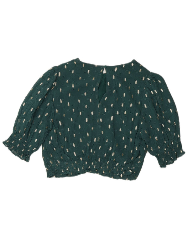 Bluză Boden pentru femei Crop Top UK 12 Medium Green Flecked Viscose