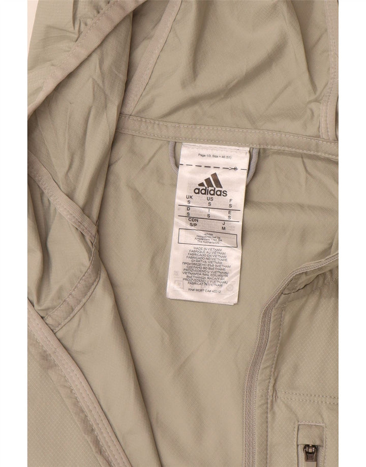 ADIDAS Regnjakke med hætte til mænd UK 36 Small Beige Colourblock Polyester
