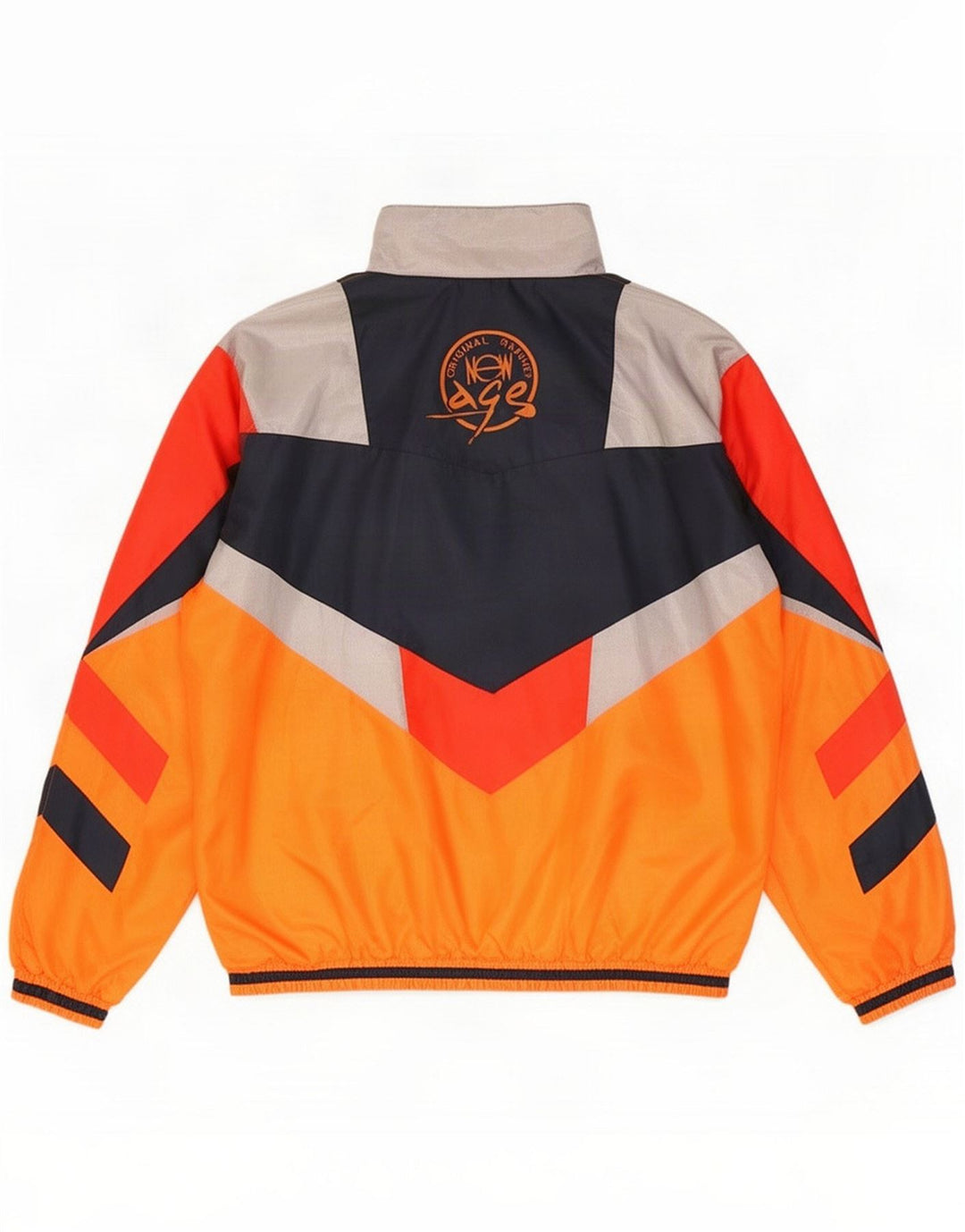 Chaqueta superior de chándal vintage para hombre XL Poliéster con bloques de color multicolor