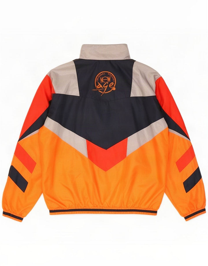 Chaqueta superior de chándal vintage para hombre XL Poliéster con bloques de color multicolor