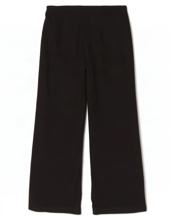 Pantaloni casual a gamba larga da donna Marks & Spencer UK 16 Large W36 L28 neri