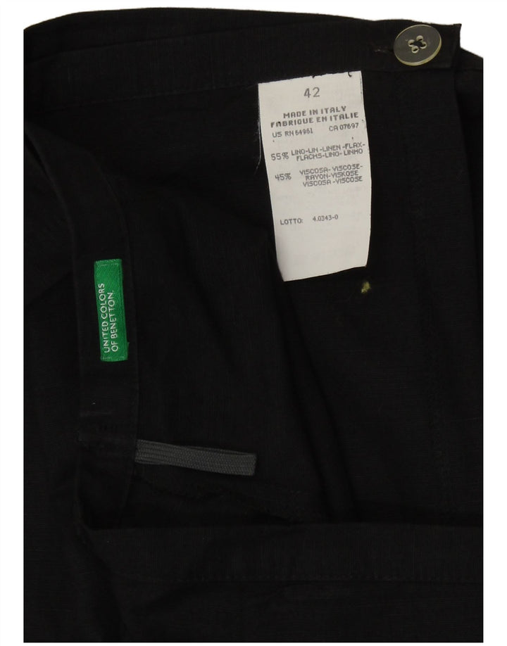 Benetton Женская юбка с запахом IT 42 Medium W27 Черный лен