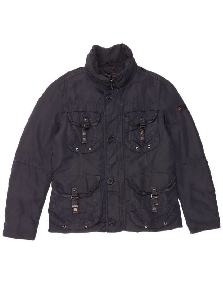 PEUTEREY Mens Utility Jacket UK 38 Medium Navy Blue Polyamide