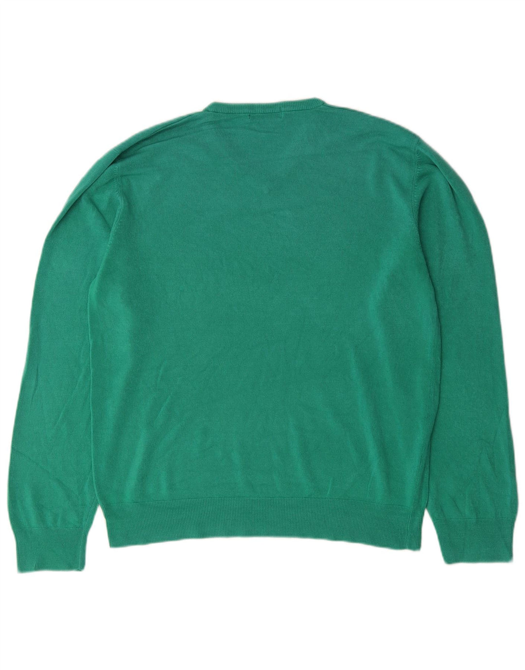 Marks & Spencer Mens Blue Harbour V-Neck Jumper Sweater Large Green