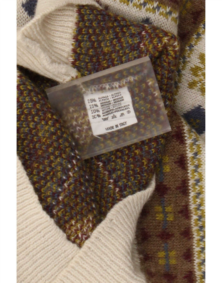 Vintage Mens Polo Neck Jumper Sweater IT 50 Medium Multicoloured Retro