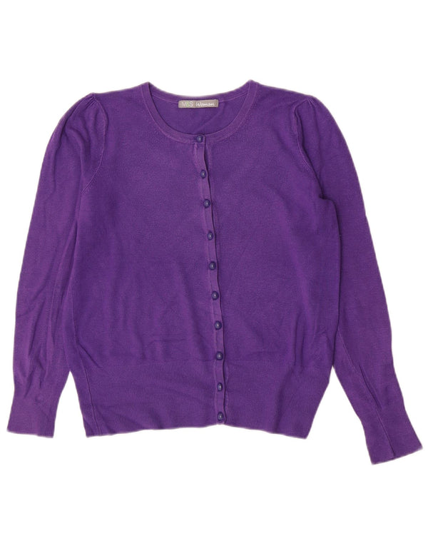 Marks & Spencer Womens Cardigan Sweater UK 10 Small Purple Viscose