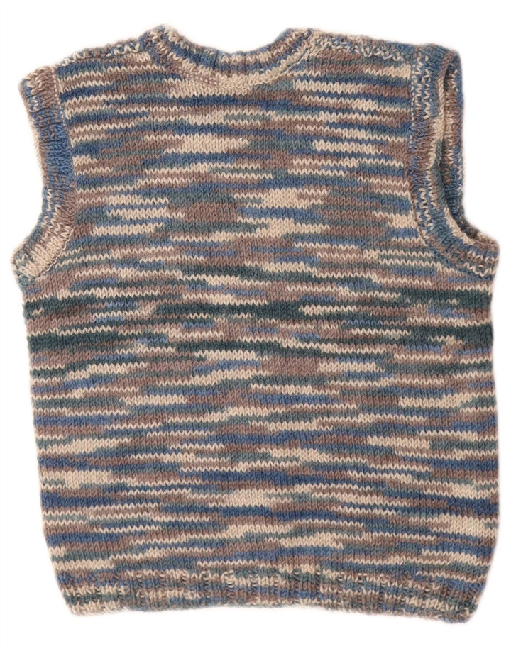 VINTAGE Womens Vest Tank Top UK 8 Small Blue Flecked