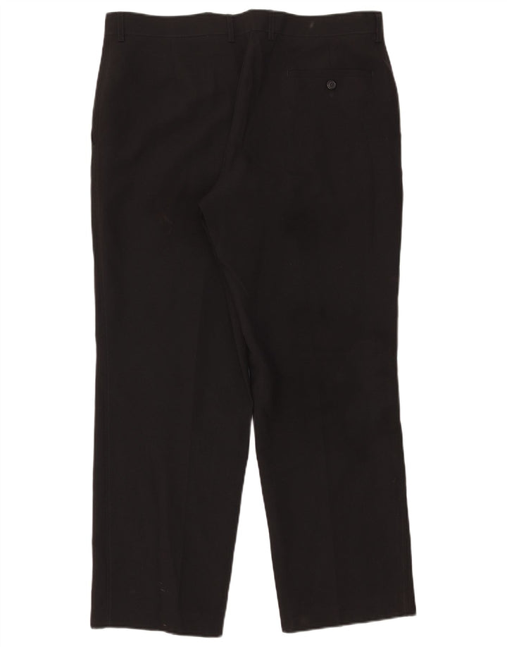 Pantaloni chino dritti da uomo Marks & Spencer W36 L29 poliestere nero