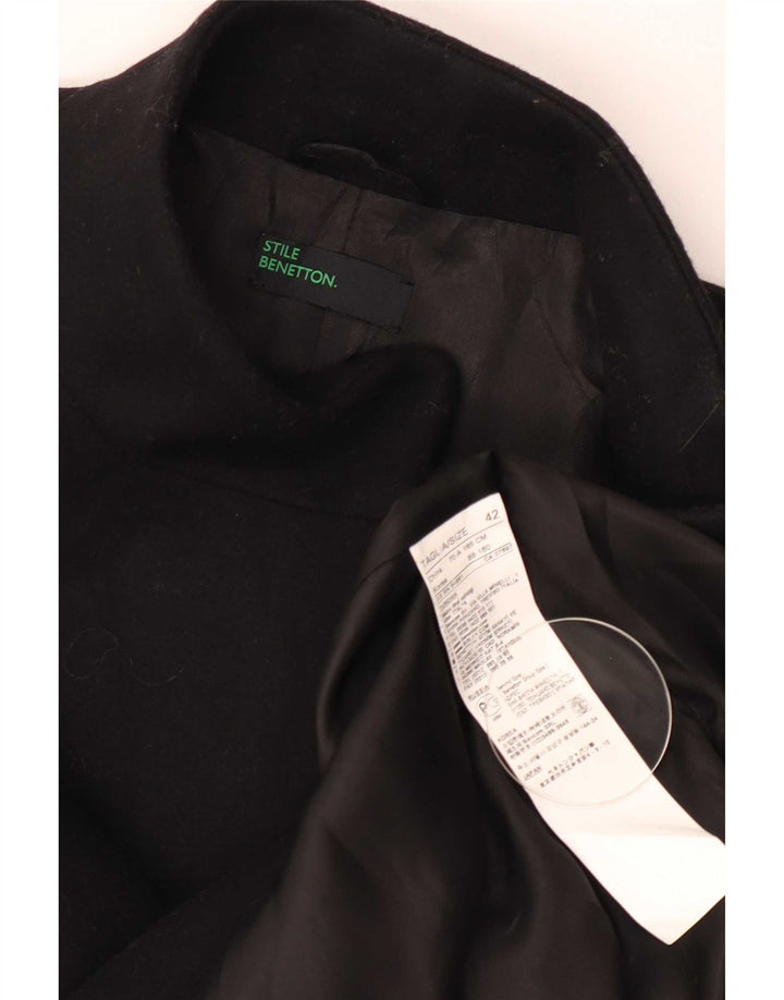 Benetton Dame Overfrakke IT 42 Medium Sort Uld