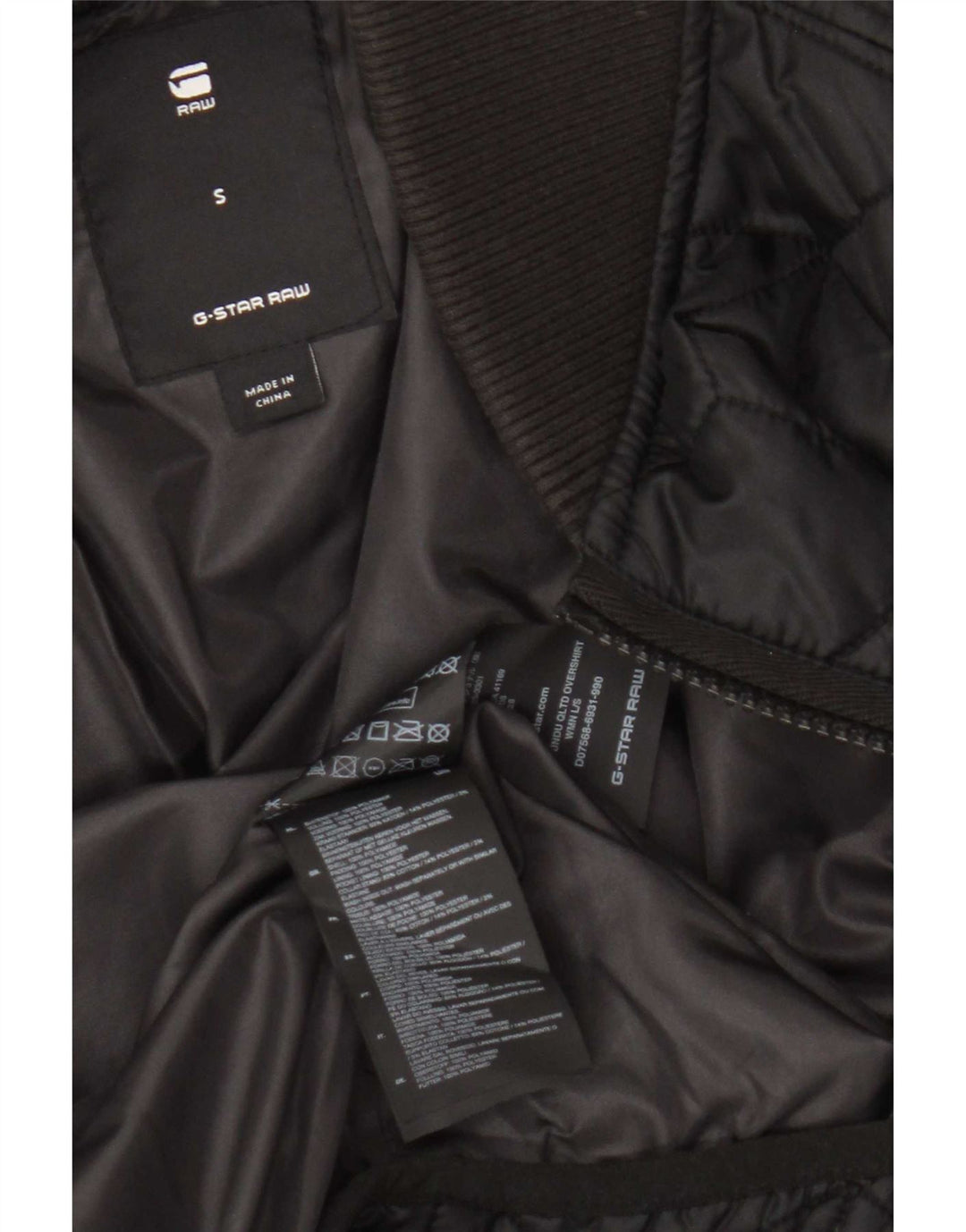 G-Star Womens Quilted Bomber Jacket UK 10 Small Black Polyamide