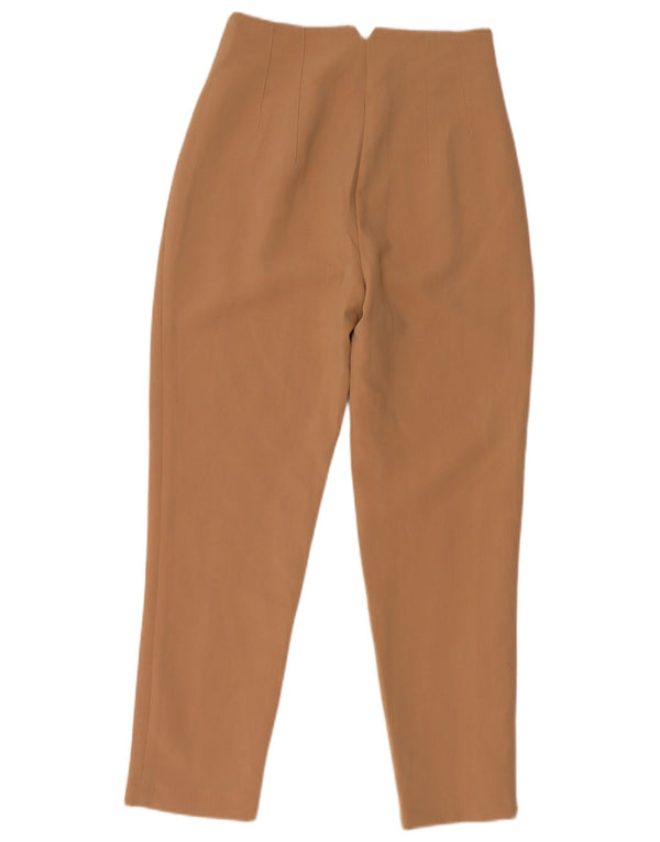 Zara Womens Tapered Chino Trousers Small W26 L26 Brown Polyester