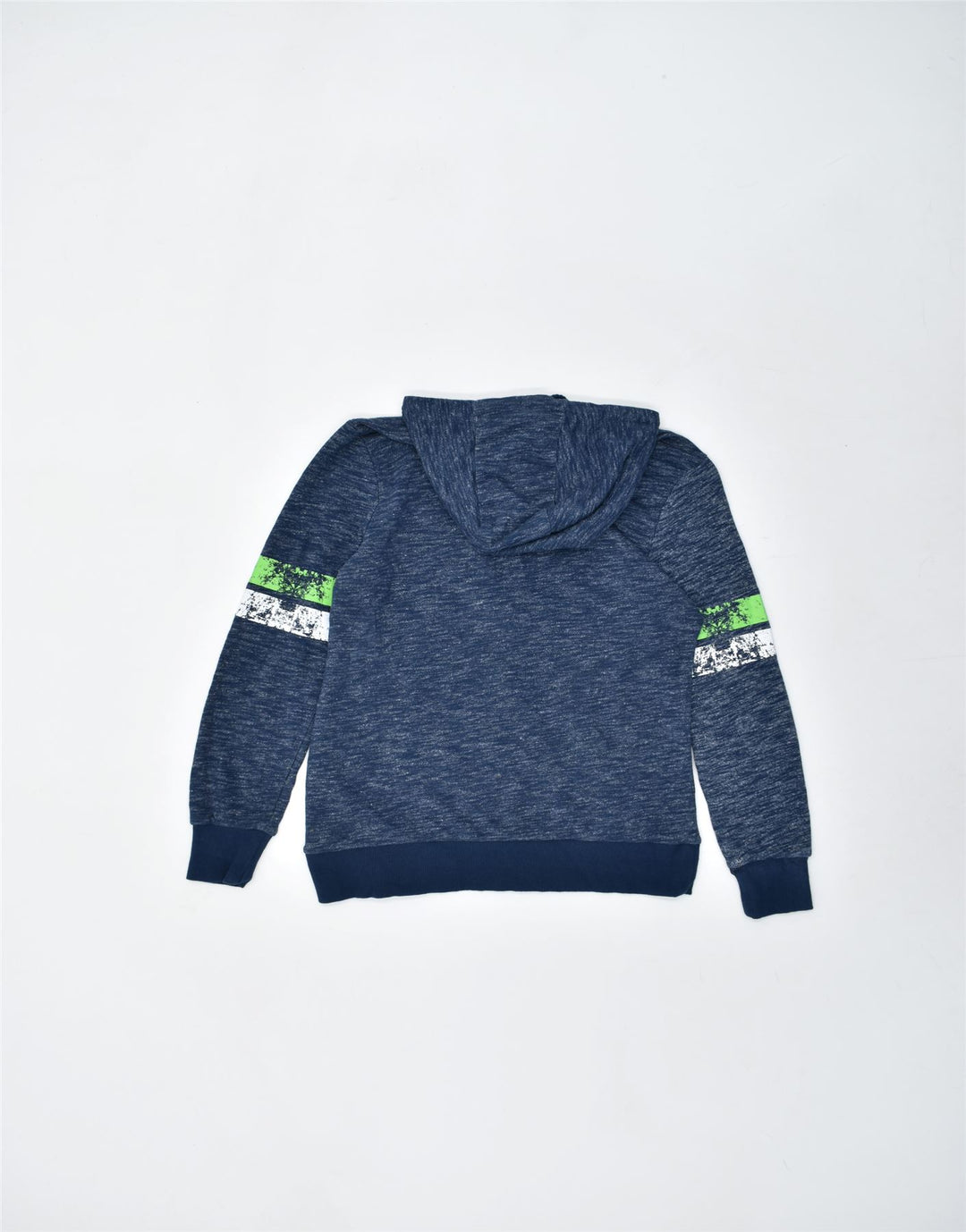 MAJESTIC Mens Graphic Zip Hoodie Sweater Small Blue Cotton | Vintage | Thrift | Second-Hand | Used Clothing | Messina Hembry 