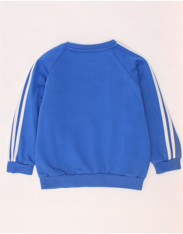 Adidas Boys Graphic Sweatshirt Jumper 2-3 Years Blue Cotton