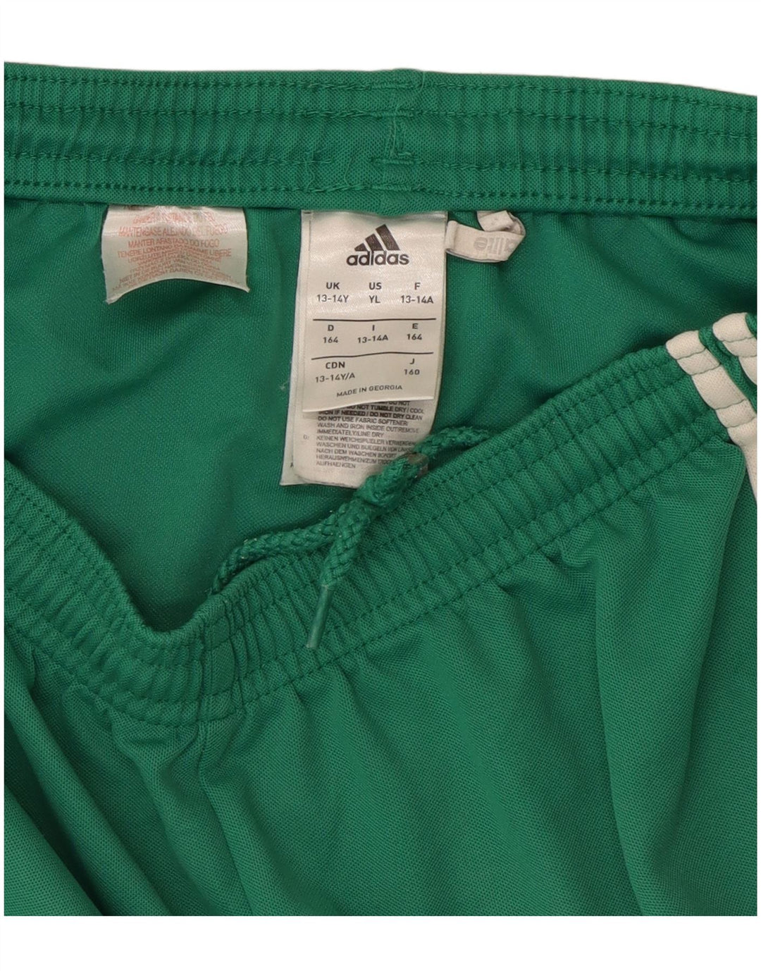 ADIDAS Boys Climalite Sport Shorts 13-14 Years  Green Polyester