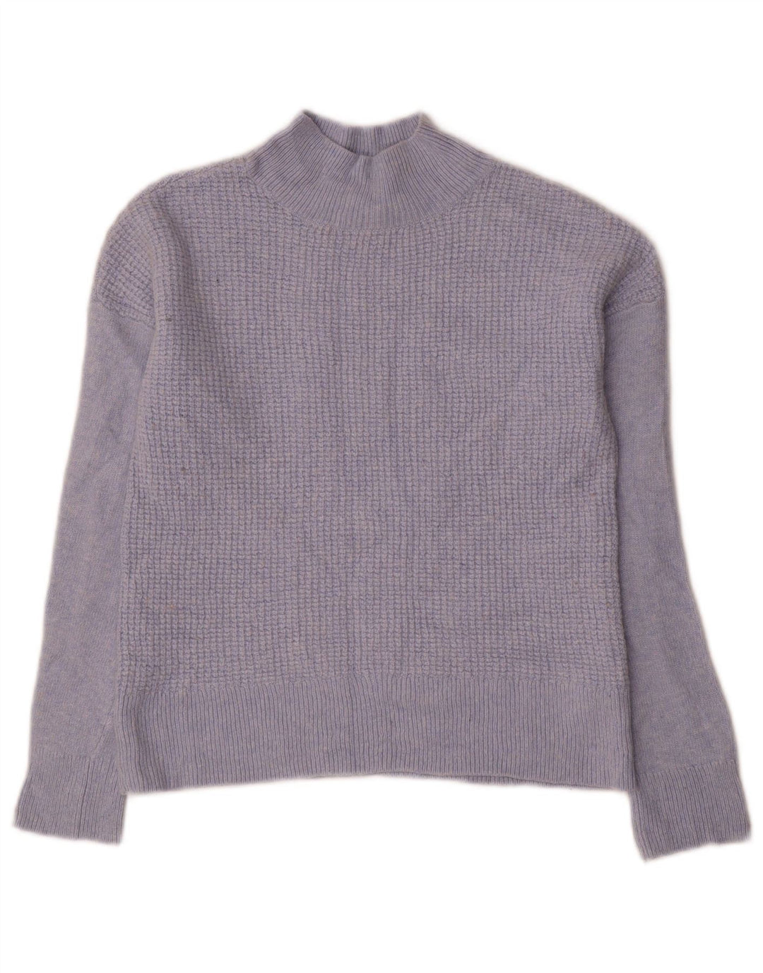 Hobbs Womens Crop Turtle Neck Jumper Sweater UK 12 Medium Blue Viscose