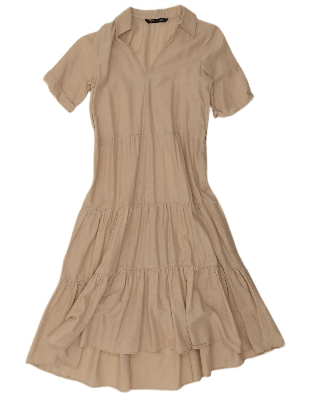 Zara Womens A-Line Dress UK 10 Small Beige