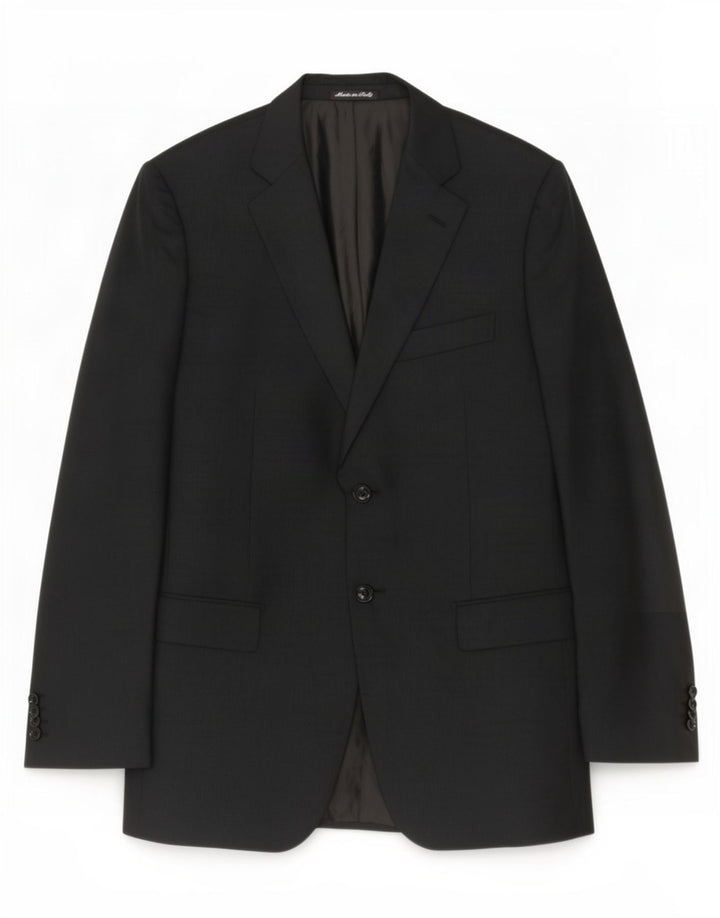 Pal Zileri Mens 2 Button Blazer Jacket IT 50 Large Black Pinstripe Wool