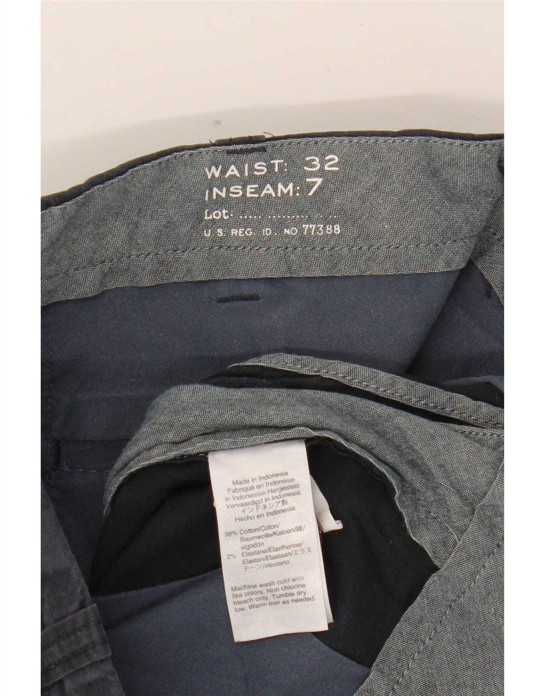 J. Crew Mens Chino Shorts W32 Medium Navy Blue Cotton