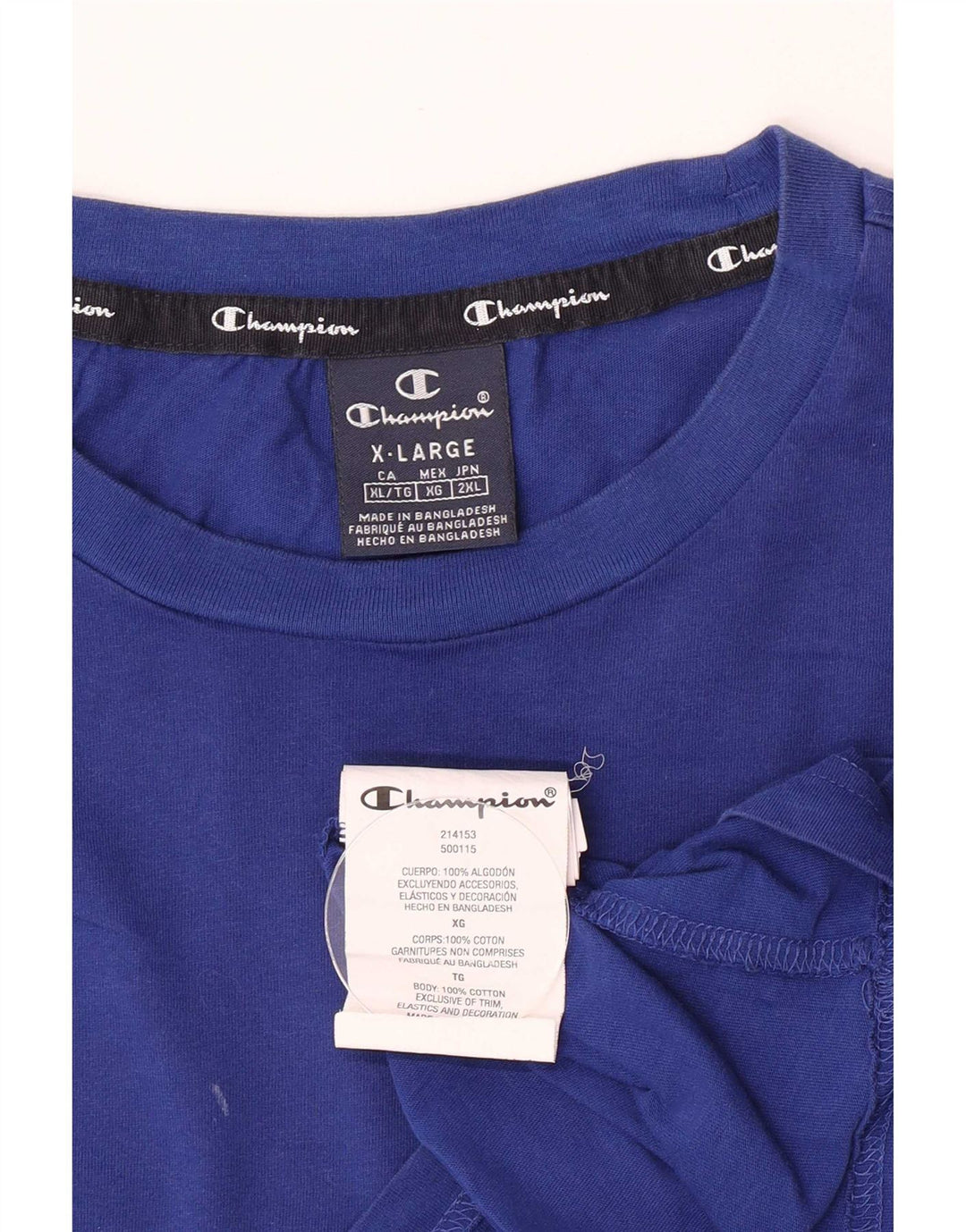 Champion T-Shirt Homme Top XL Bleu Coton