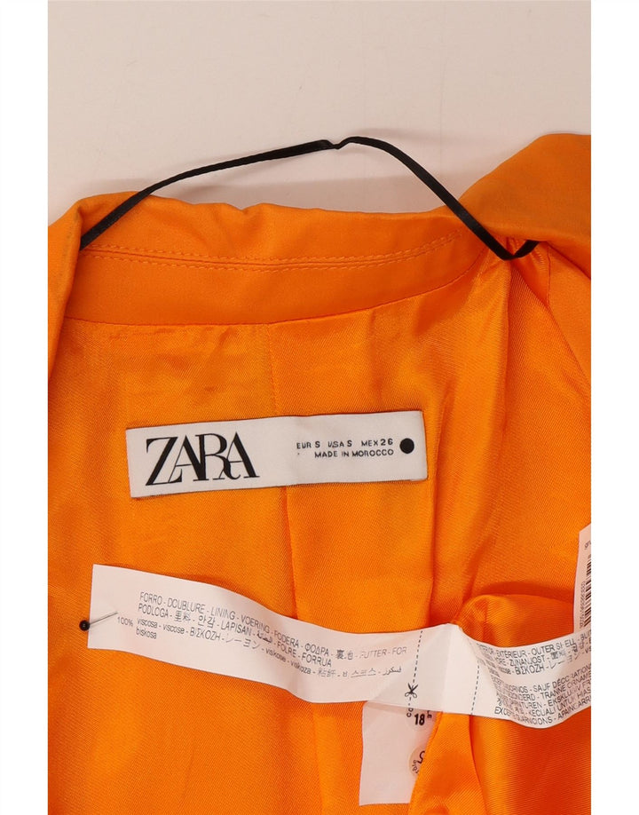 Zara Veste blazer surdimensionnée à 2 boutons pour femme UK 10 Petite viscose orange