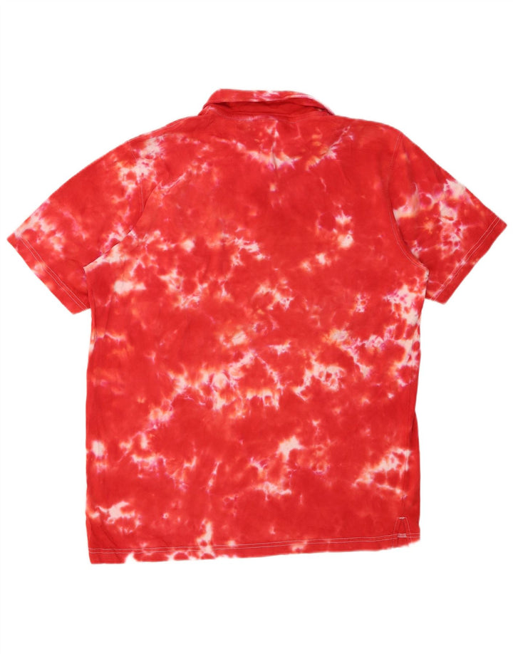 PUMA Mens Polo Shirt Large Red Tie Dye