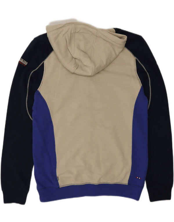 Napapijri Herre Geographic Zip Hoodie Sweater Medium Blue Colourblock