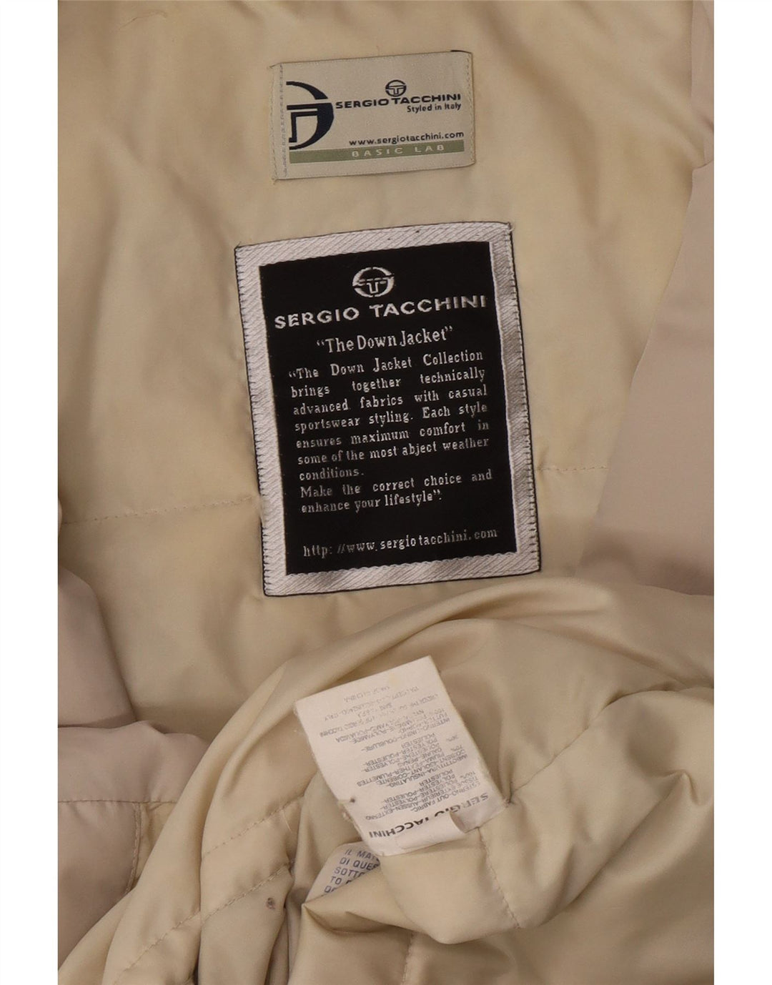 Женский пуховик Sergio Tacchini IT 46, большой, бежевый, полиэстер
