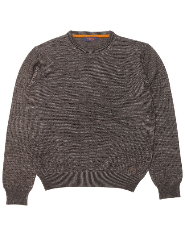 Trussardi Jeans Mens Crew Neck Jumper Sweater XL Grey Virgin Wool
