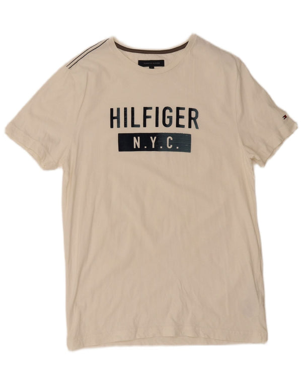 Tommy Hilfiger Mens Graphic T-Shirt Top Large White Cotton