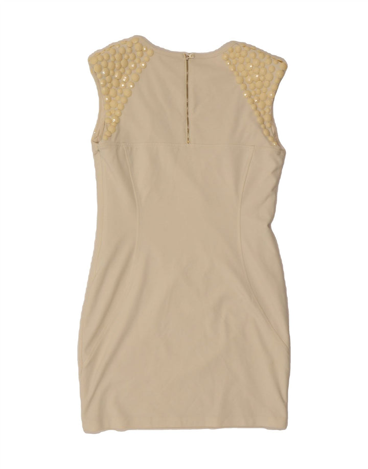 TED BAKER Womens Sleeveless Bodycon Dress Size 3 Medium Off White Vintage Ted Baker and Second-Hand Ted Baker from Messina Hembry 