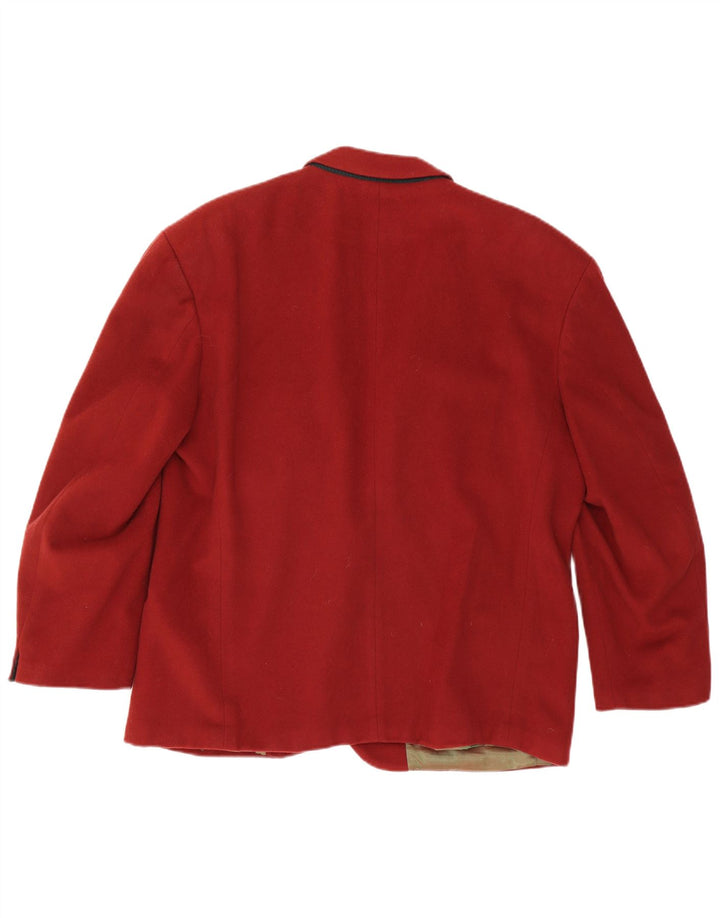 Hugo Boss Mens 2 Button Blazer Jacket EU 54 2XL Red Wool