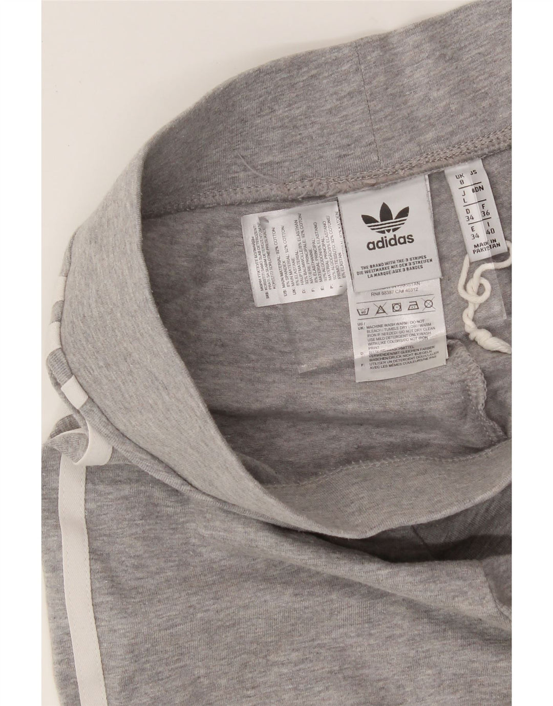 ADIDAS Womens Leggings UK 8 Small Grey Cotton Vintage Adidas and Second-Hand Adidas from Messina Hembry 