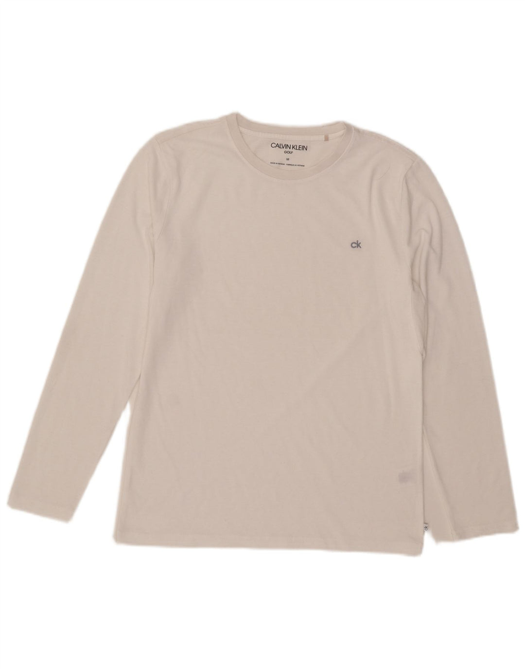 Calvin Klein Hombre Top Manga Larga Poliéster Blanco Mediano