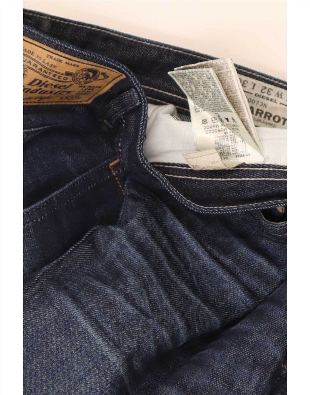 Diesel Mens Carrot Regular Capri Jeans W32 L22 Navy Blue Cotton
