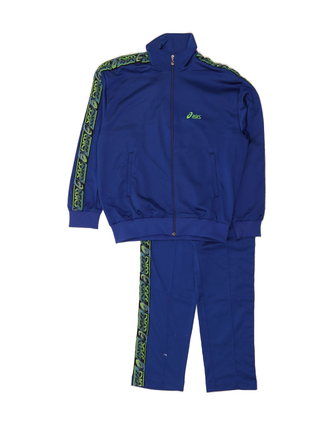 ASICS Mens Graphic Full Tracksuit IT 52 Large Blue Polyamide Vintage Asics and Second-Hand Asics from Messina Hembry 