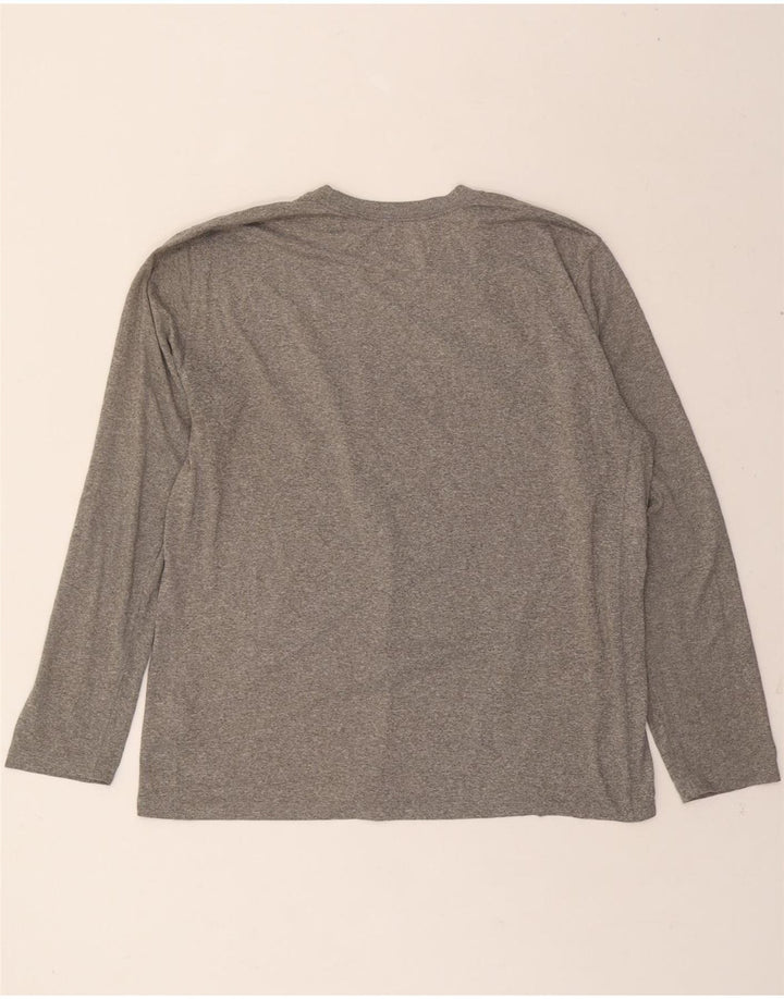 NIKE Mens Dri Fit Graphic Top Long Sleeve XL Grey Polyester Vintage Nike and Second-Hand Nike from Messina Hembry 
