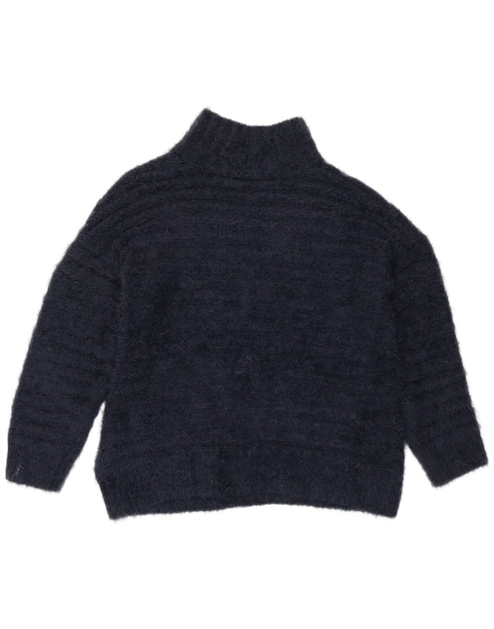 MARKS & SPENCER Maglione maglione da donna con collo alto UK 14 Blu navy medio