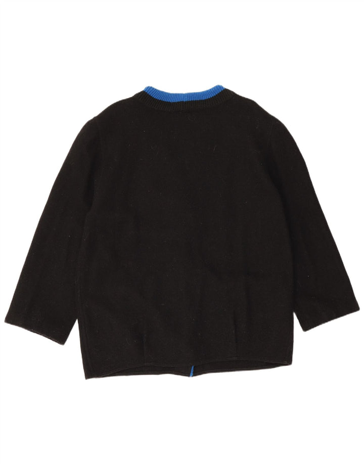 Easy Womens 3/4 Sleeve Cardigan Sweater EU 44 XL Black Wool