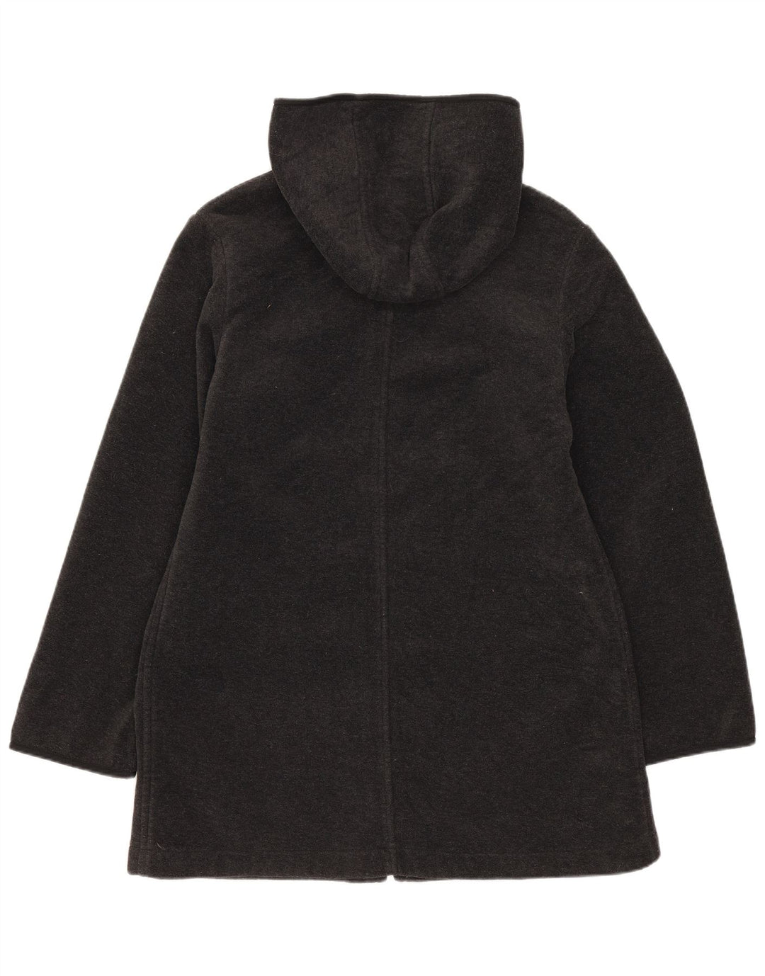 Benetton Womens Hooded Fleece Jacket UK 12 Medium Grey