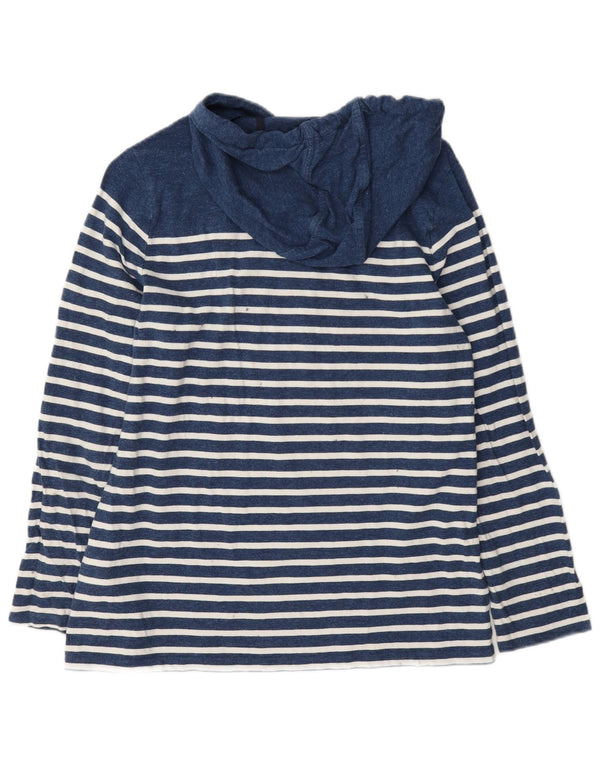 Top da donna con cappuccio a maniche lunghe Nautica UK 14 medio a righe blu navy
