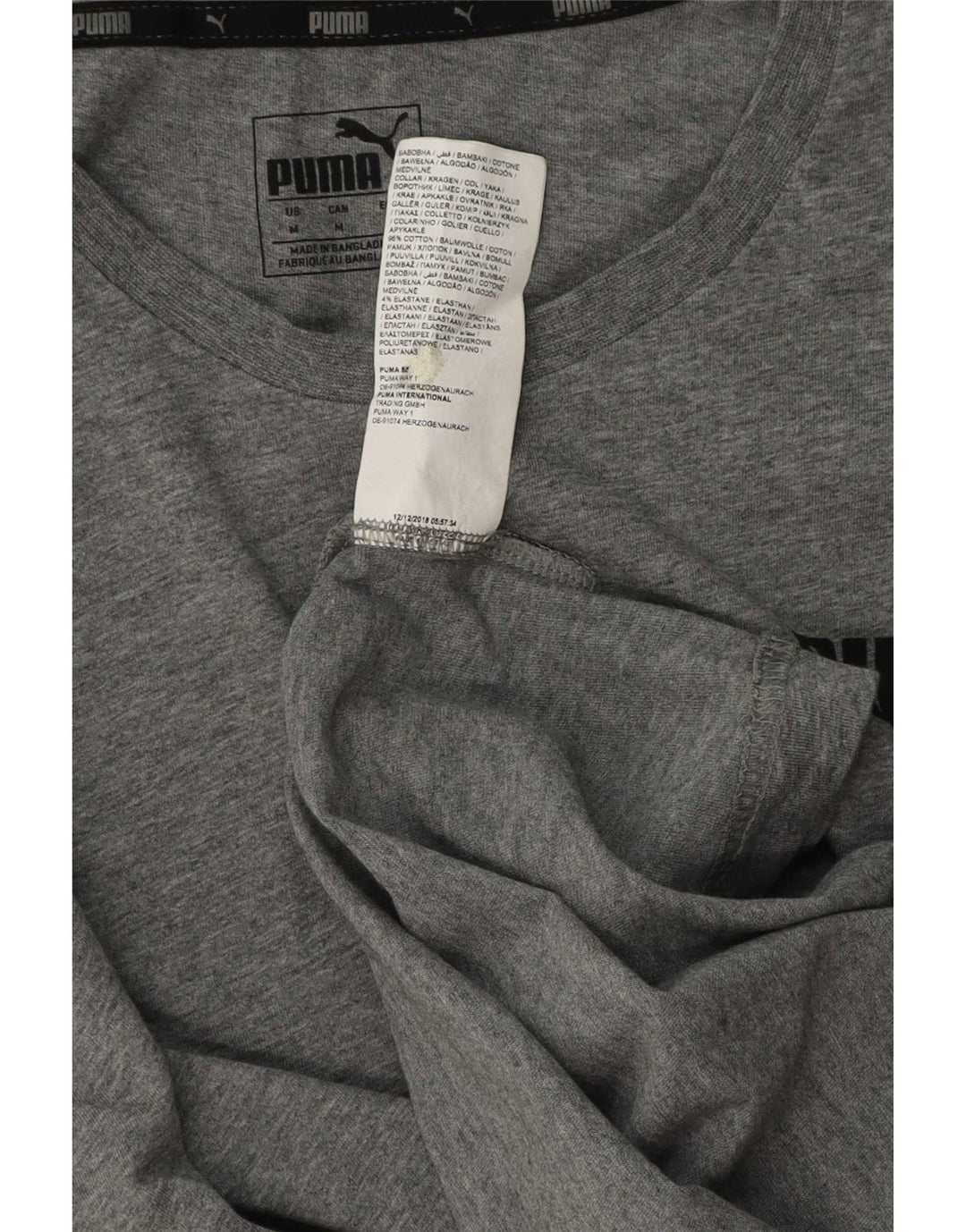 Puma T-Shirt Homme Gris Moyen Coton