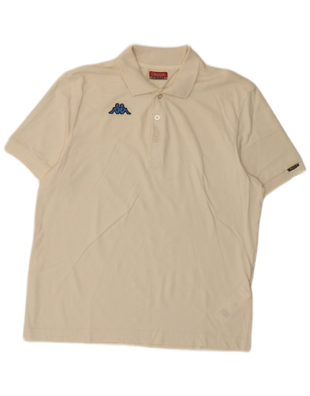 Kappa Mens Polo Shirt Large White Cotton