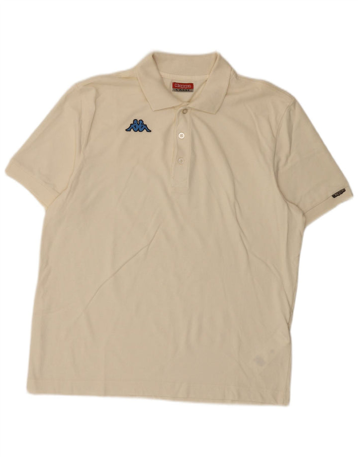 Kappa Mens Polo Shirt Large White Cotton