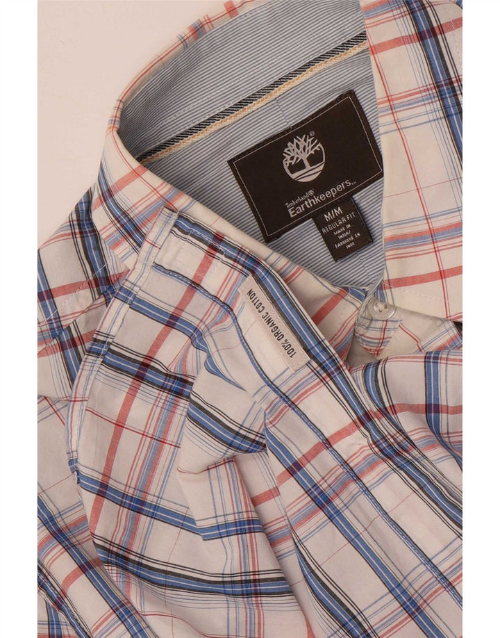 Timberland Mens Regular Fit Shirt Medium White Check Cotton