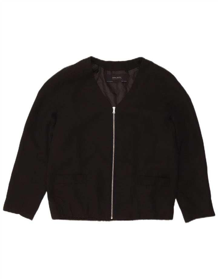 Zara Damen Blazer Jacke UK 10 Small Schwarz