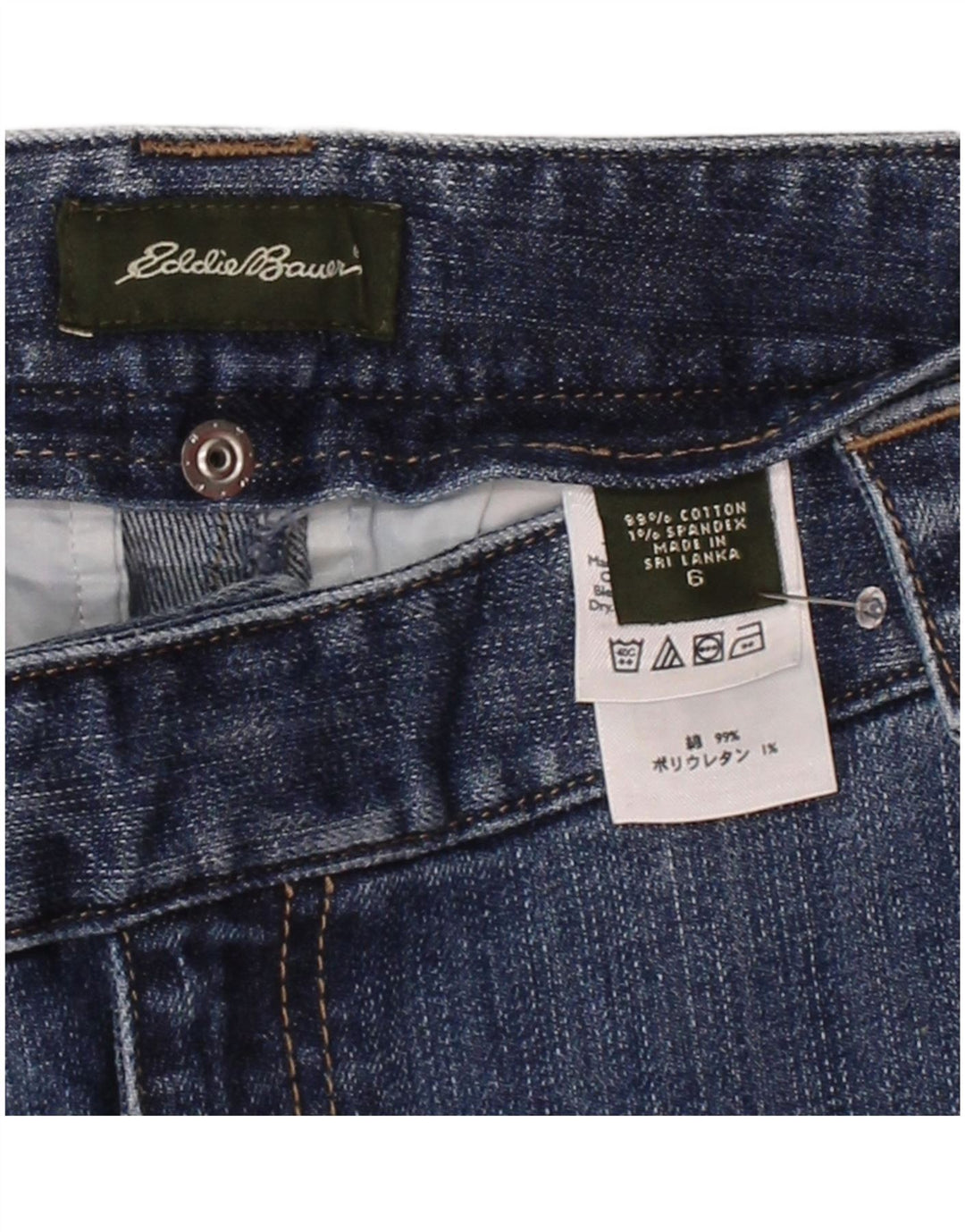 EDDIE BAUER Womens Capri Trousers US 6 Medium W30 L19 Blue Cotton