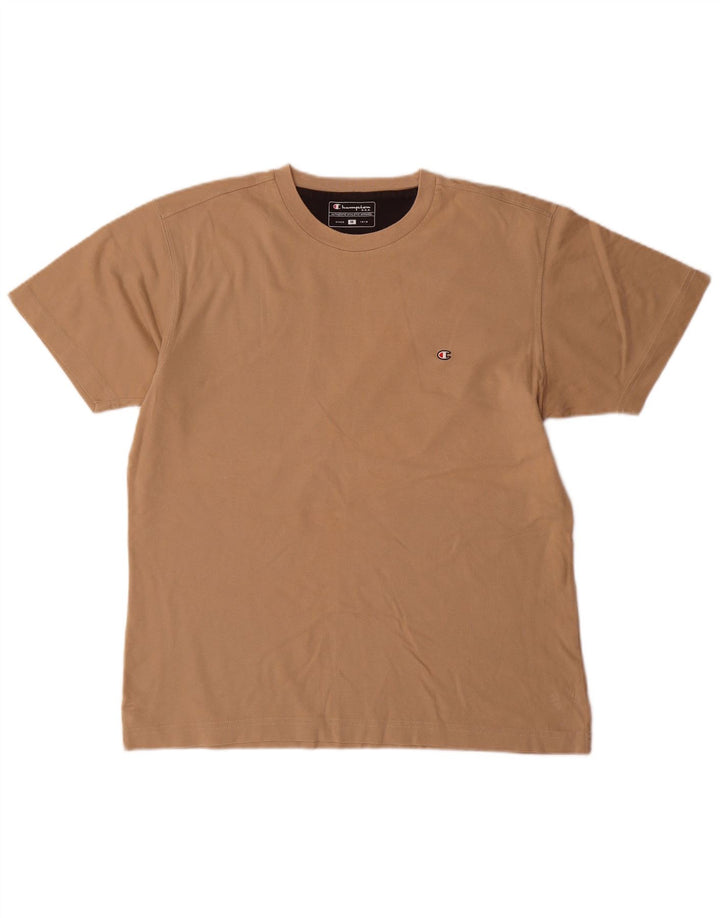CHAMPION Mens T-Shirt Top Medium Beige Cotton