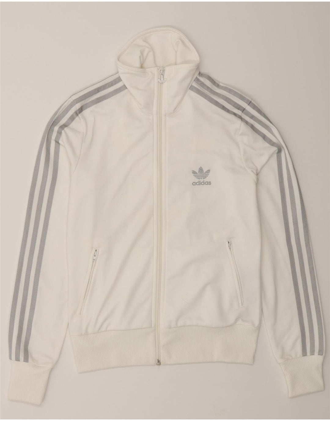 Jachetă de top pentru trening grafic Adidas pentru femei EU 38 Poliester alb mic