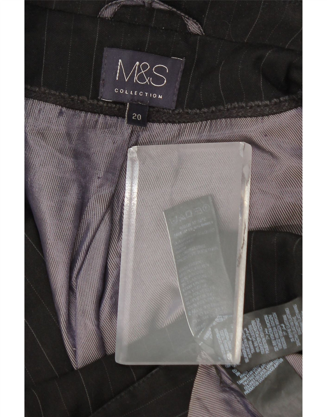 Marks & Spencer Dame 1-knaps blazerjakke UK 20 2XL Grå nålestribe
